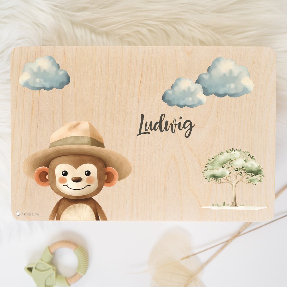 Erinnerungsbox Baby Affe mit Hut