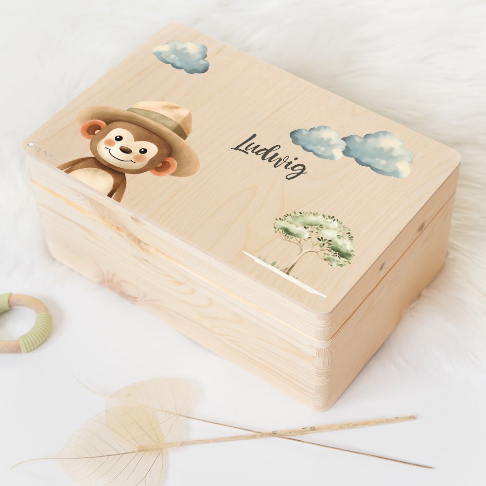 Erinnerungsbox Baby Affe mit Hut