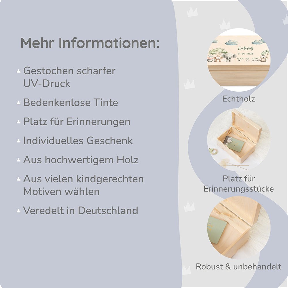 Erinnerungsbox Baby Tiere Safari