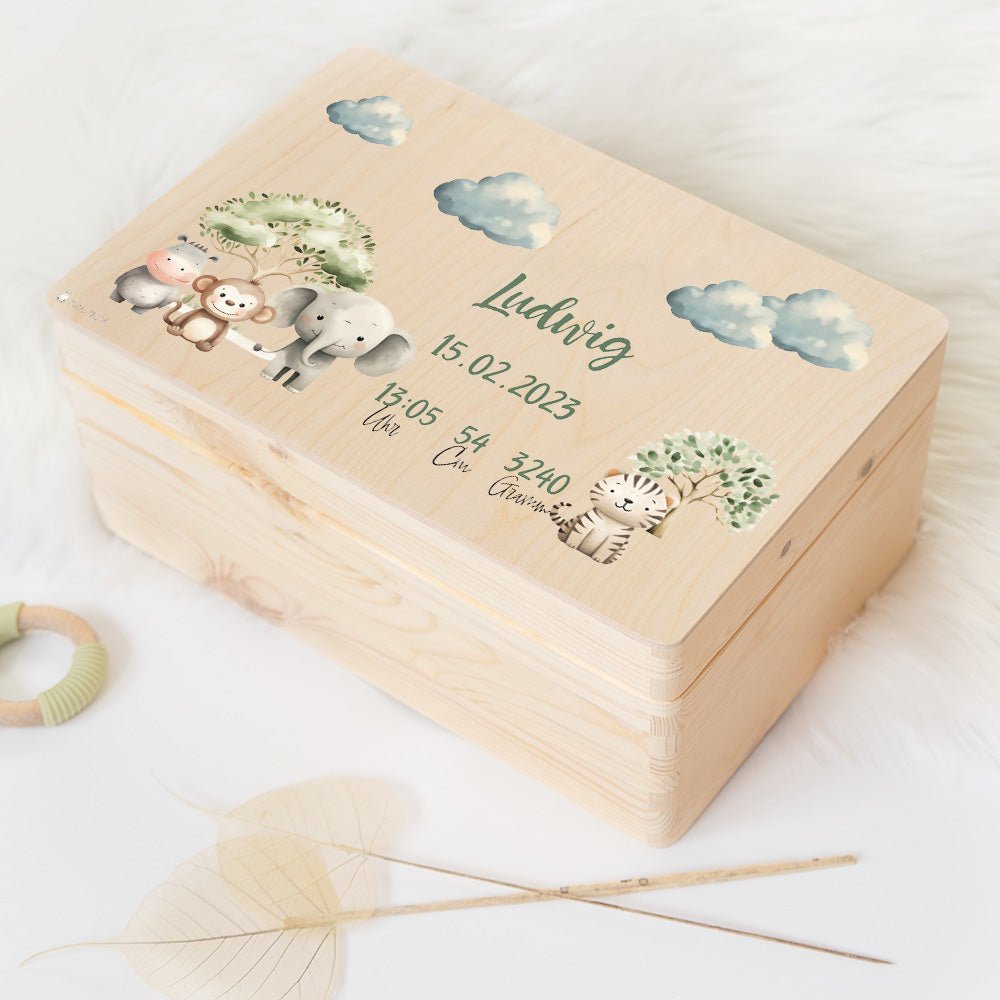 Erinnerungsbox Baby Tiere Safari