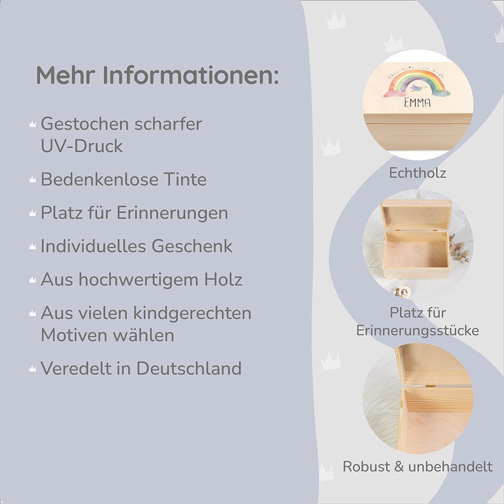Erinnerungskiste Taufe Motiv Regenbogen