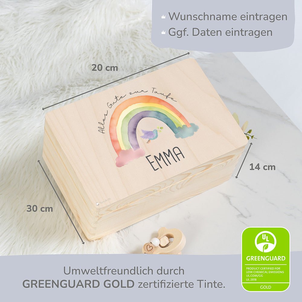 Erinnerungskiste Taufe Motiv Regenbogen