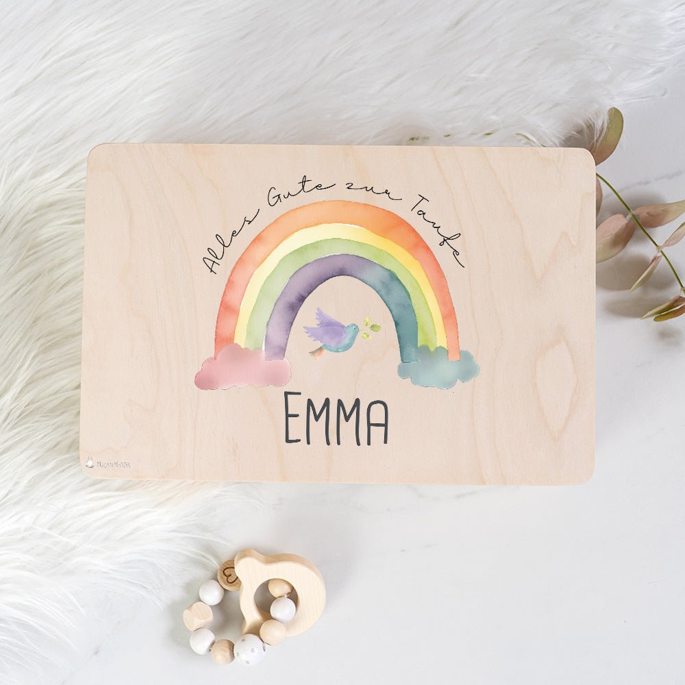 Erinnerungskiste Taufe Motiv Regenbogen