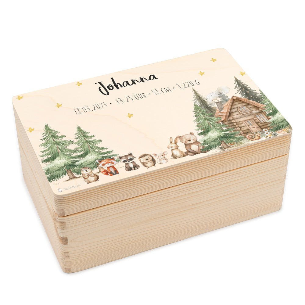 Erinnerungskiste Waldfreunde mit Wunschtext
