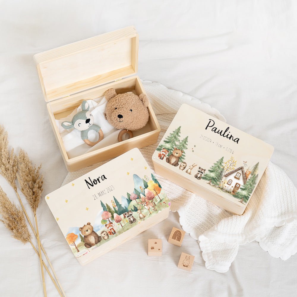 Erinnerungsbox Waldfreunde Lichtung mit Wunschtext