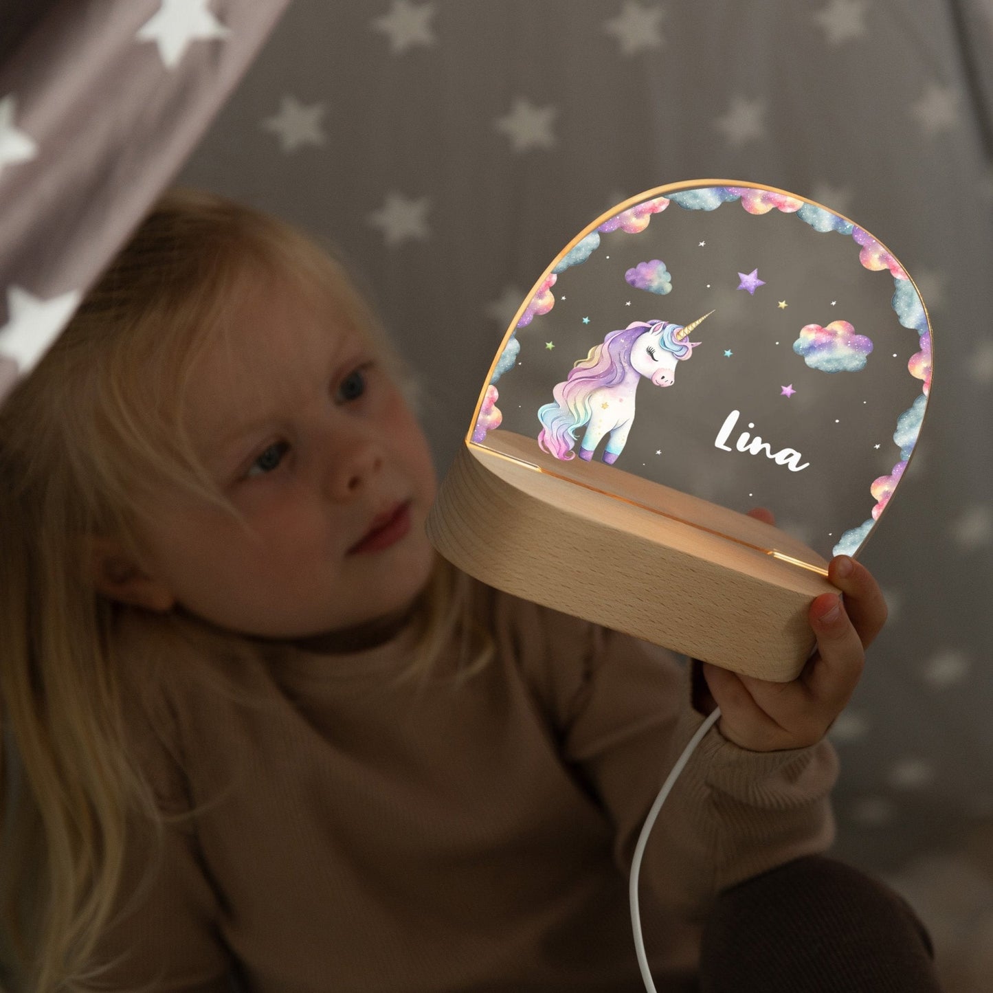 Nachtlicht Kinder personalisiert - Einhorn