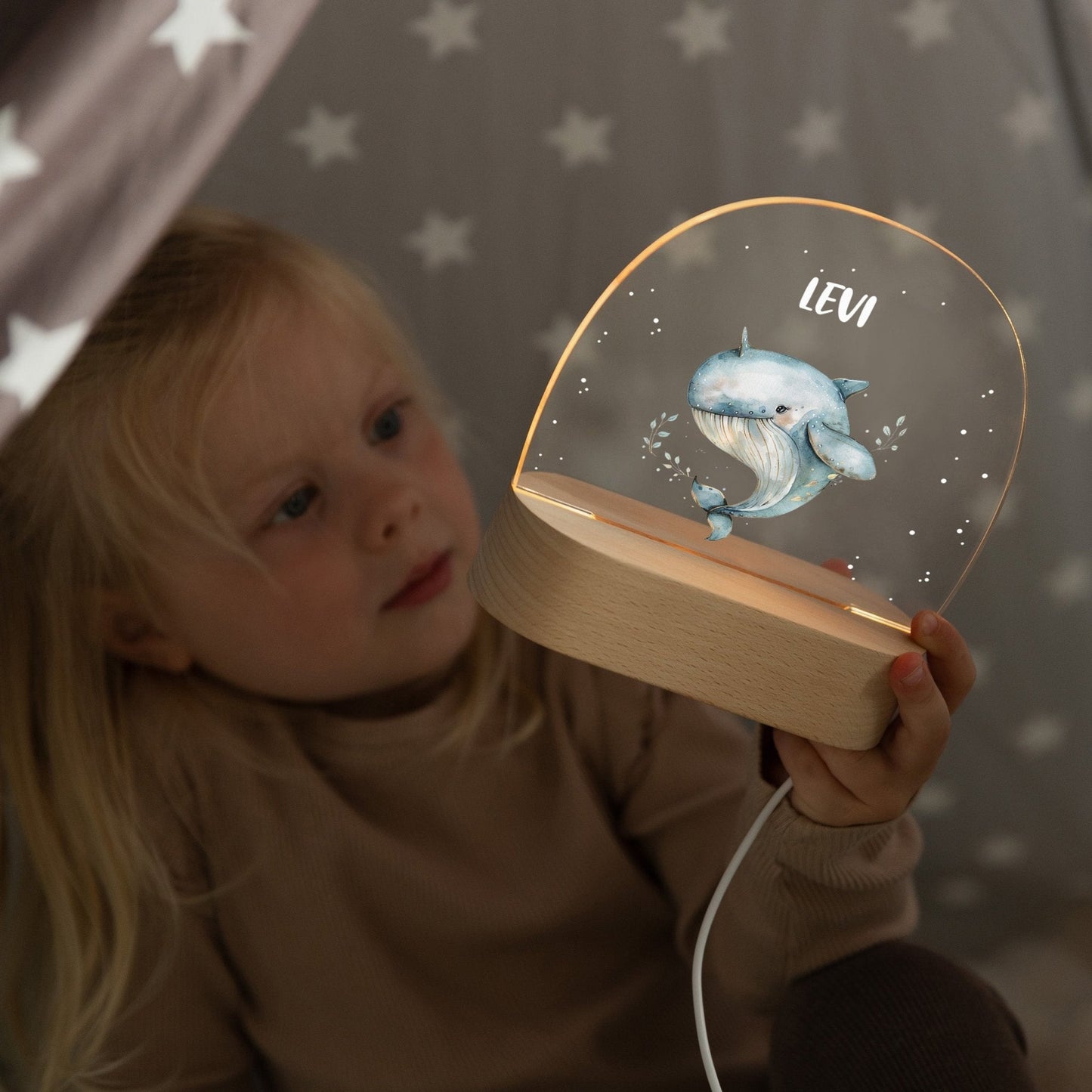 Nachtlicht Kinder personalisiert - Wal