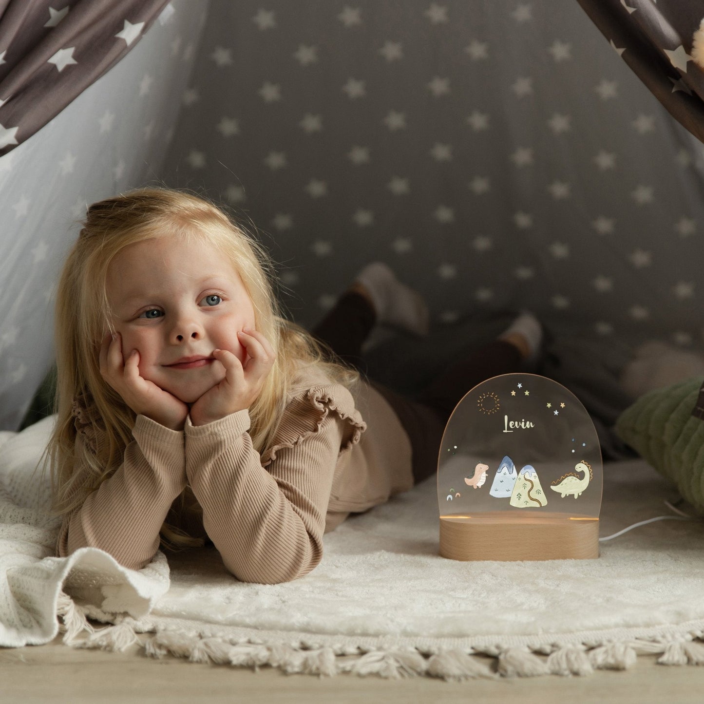 LED Nachtlicht Kinder personalisiert - Dinos