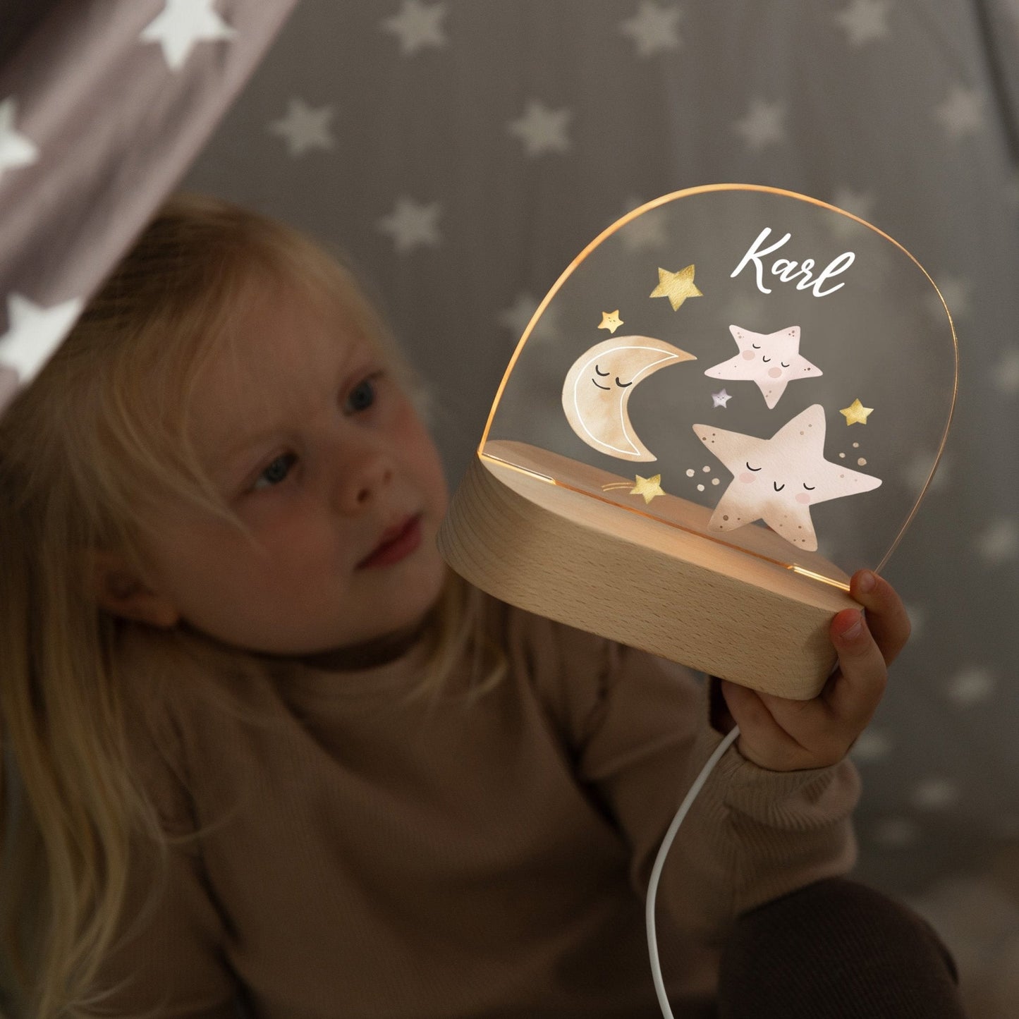 LED Nachtlicht Kinder personalisiert - Sterne