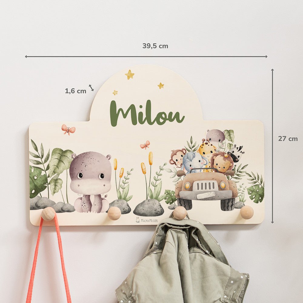 Kindergarderobe Personalisiert - Baby Safari