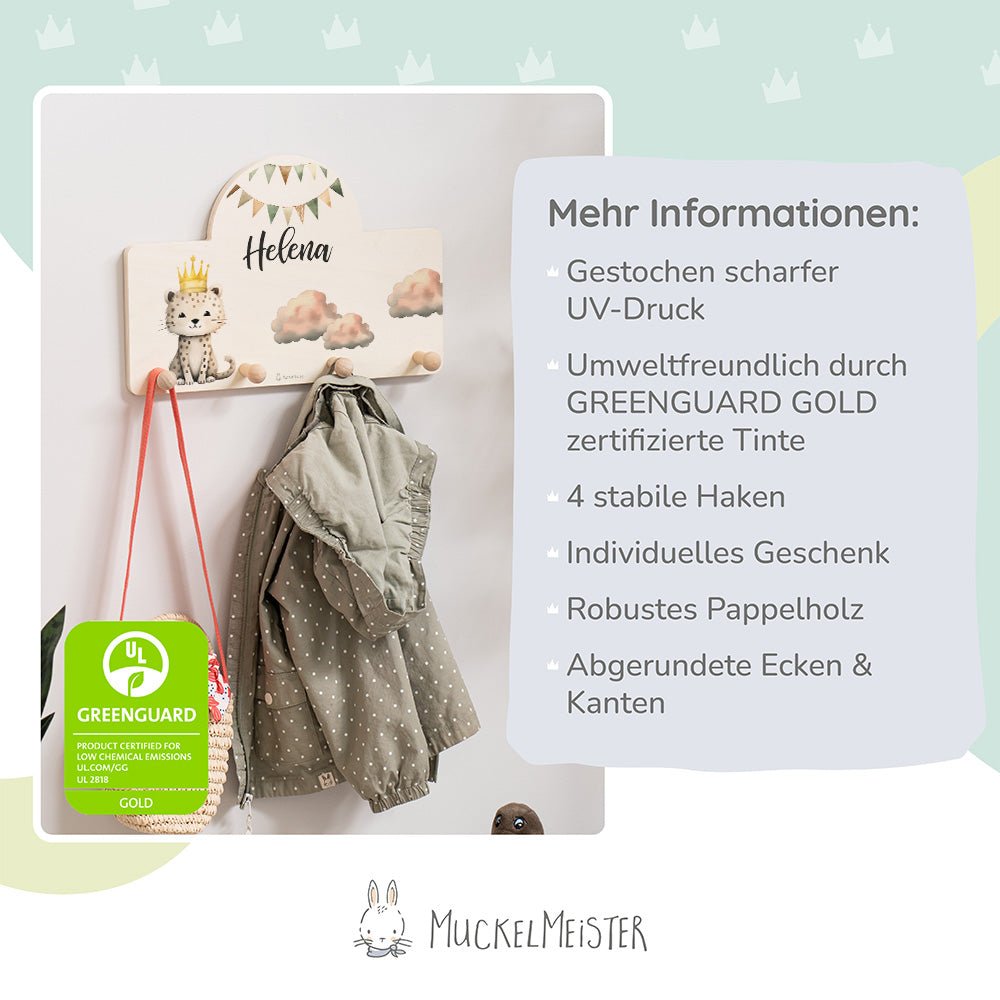 Kindergarderobe Personalisiert - Leopard