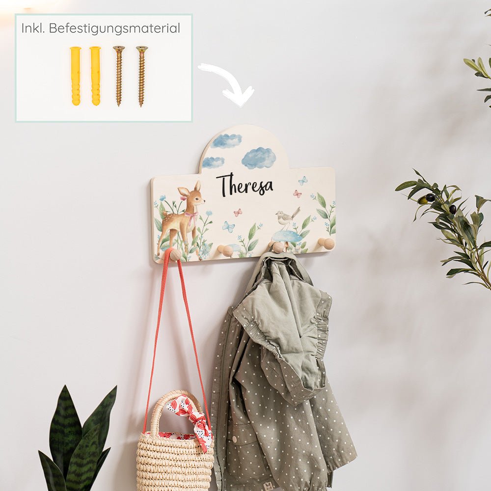 Kindergarderobe Personalisiert - Reh