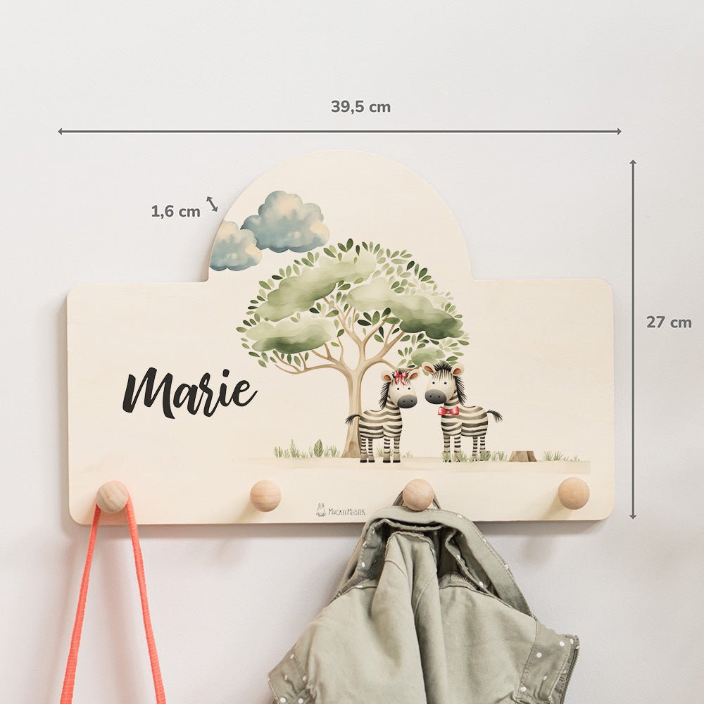Kindergarderobe Personalisiert - Zebra