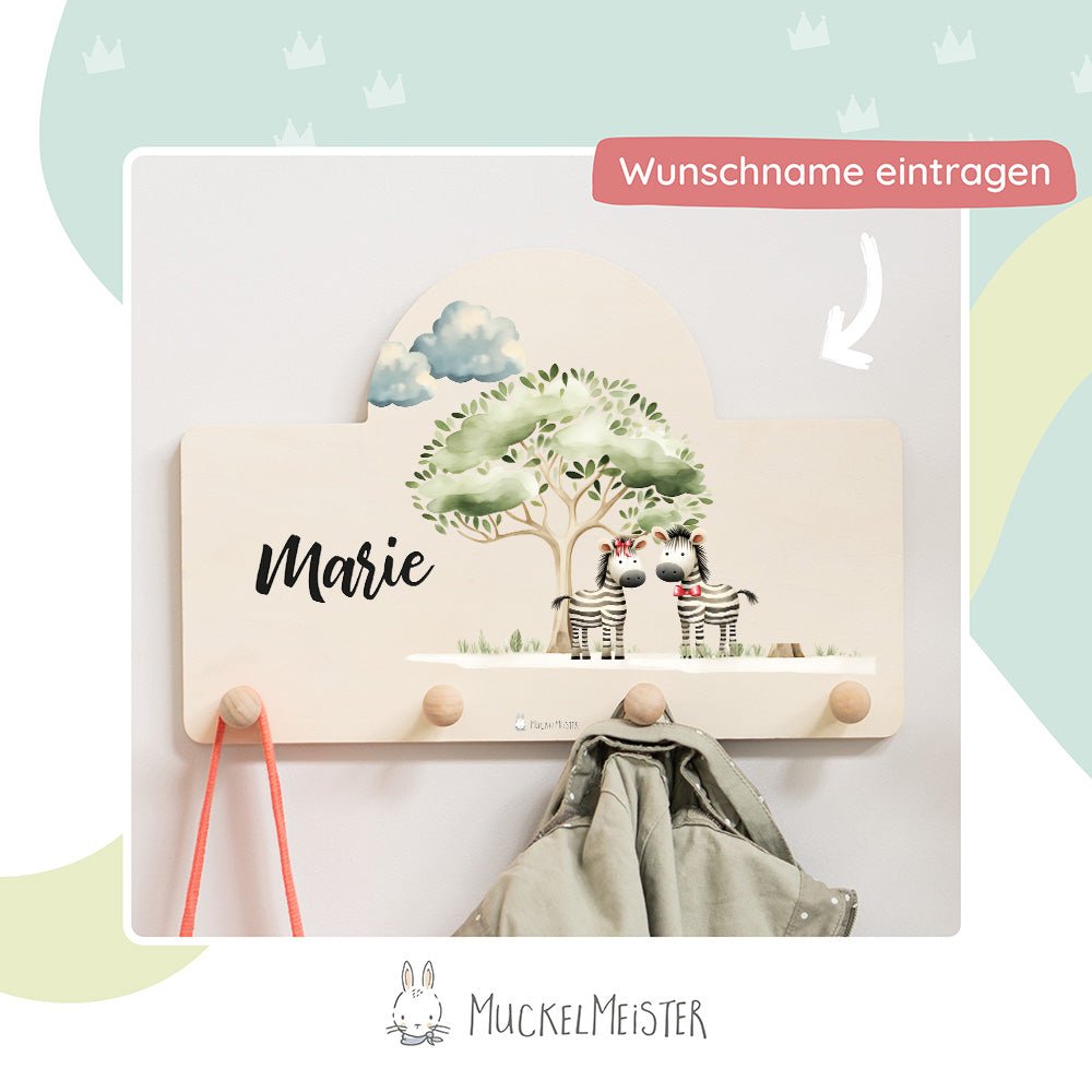 Kindergarderobe Personalisiert - Zebra