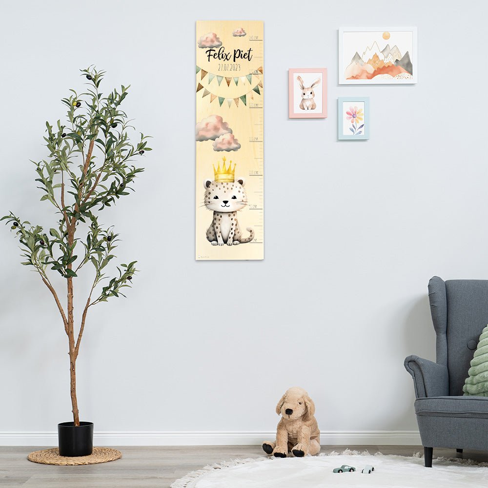 Kinder Messlatte Motiv Leopard