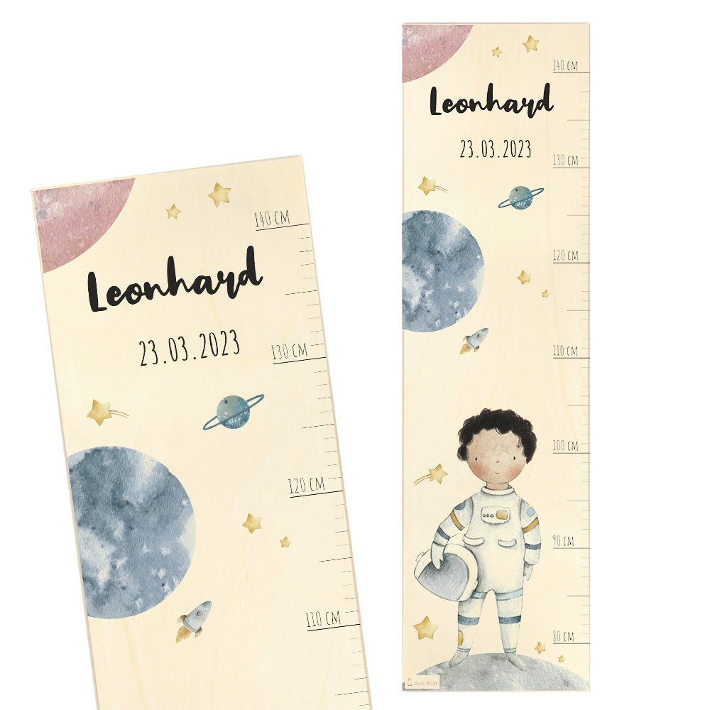 Messlatte Kinder Holz Motiv Astronaut