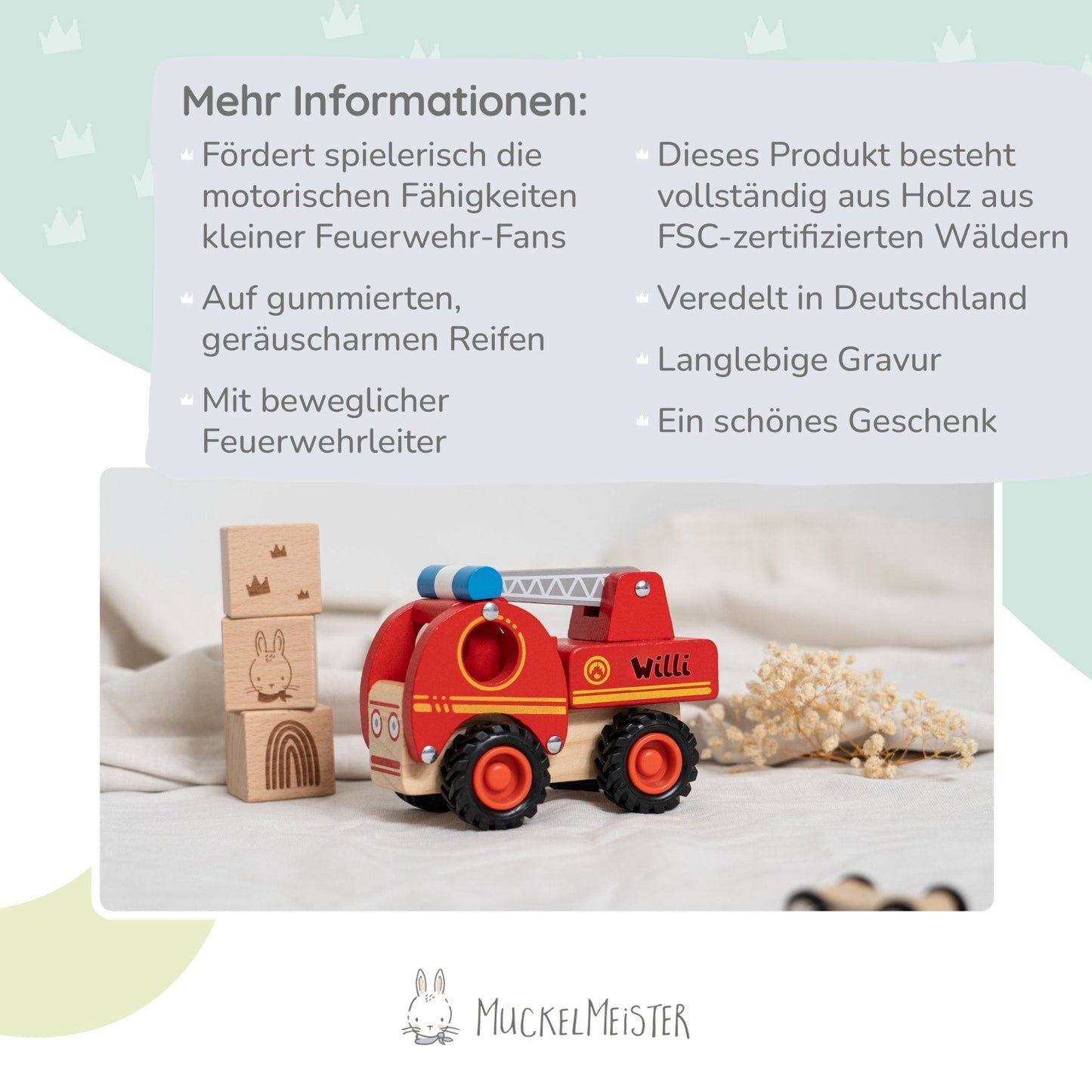 Feuerwehrfahrzeug Personalisiert - ab 1 Jahr