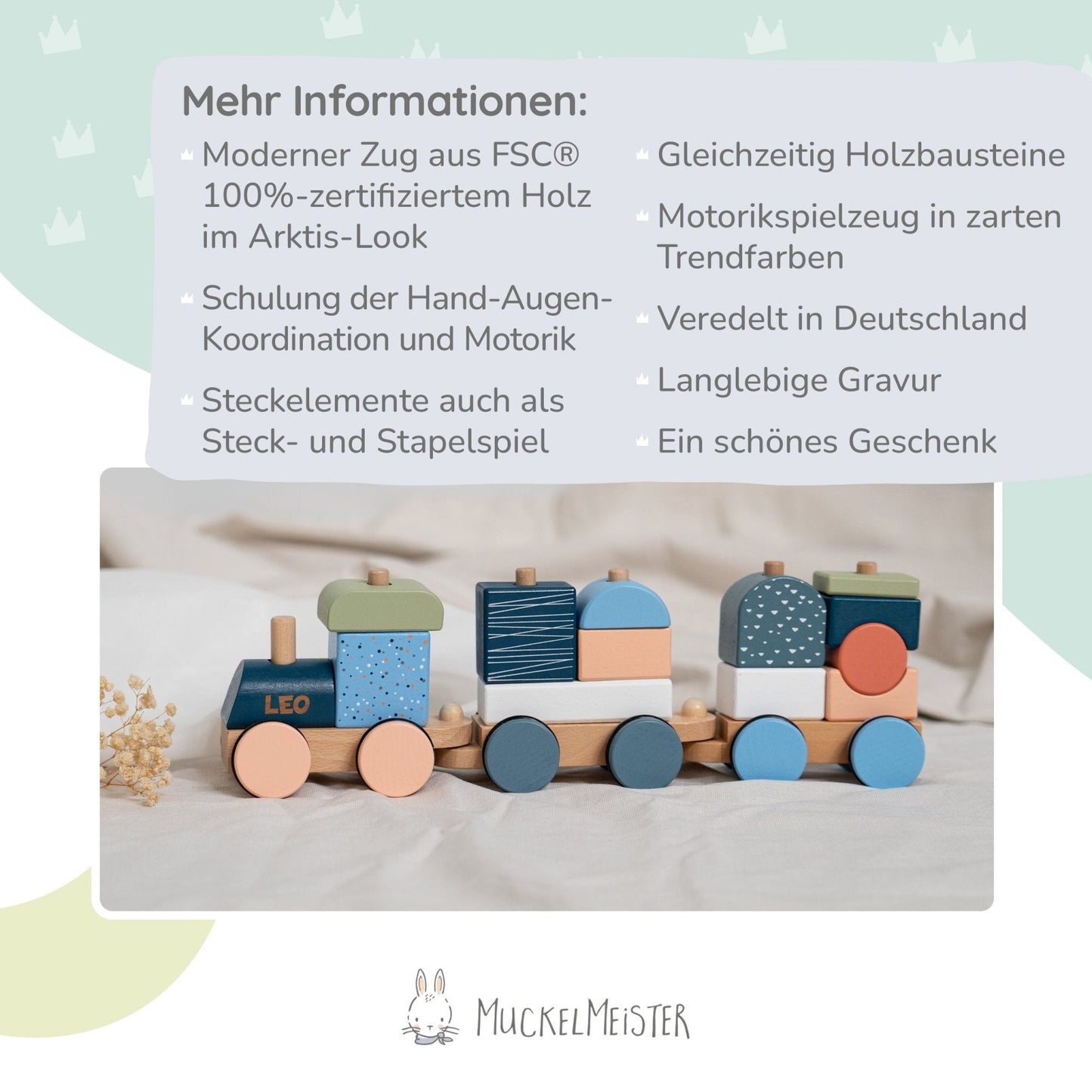 Holzzug "Arctic" Personalisiert - ab 1 Jahr