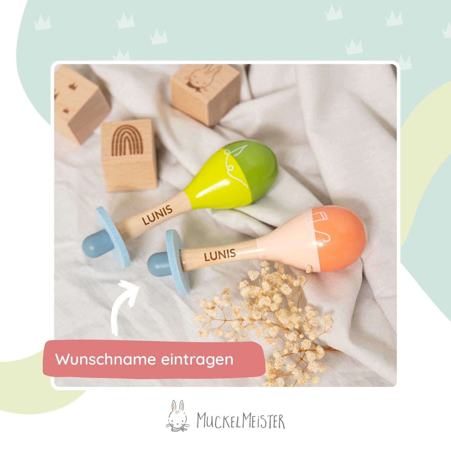 Kinder Maracas ab 1 Jahr " Groovy Beats " - Personalisierbar
