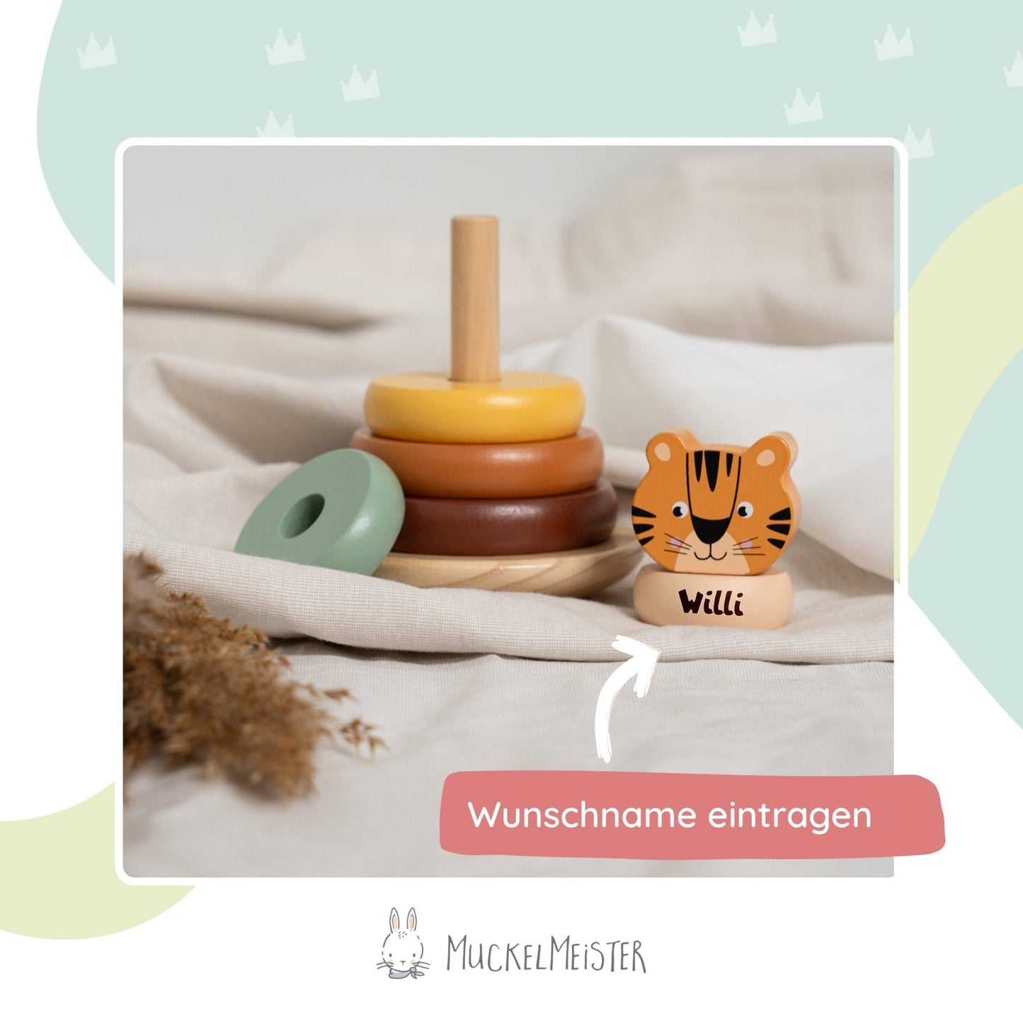 Stapelturm Tiger "Safari" personalisiert - ab 1 Jahr