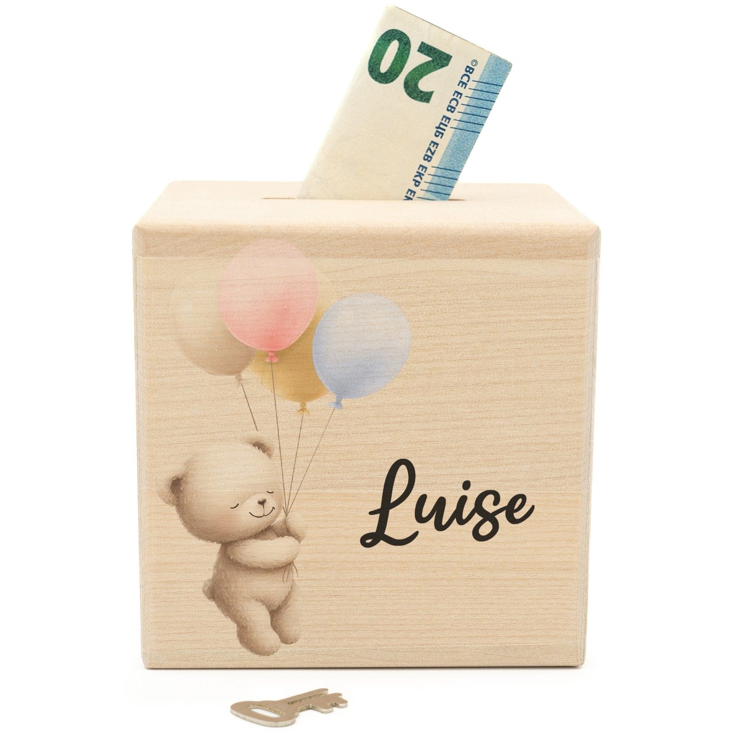 Spardose Personalisiert Bärchen mit Ballons