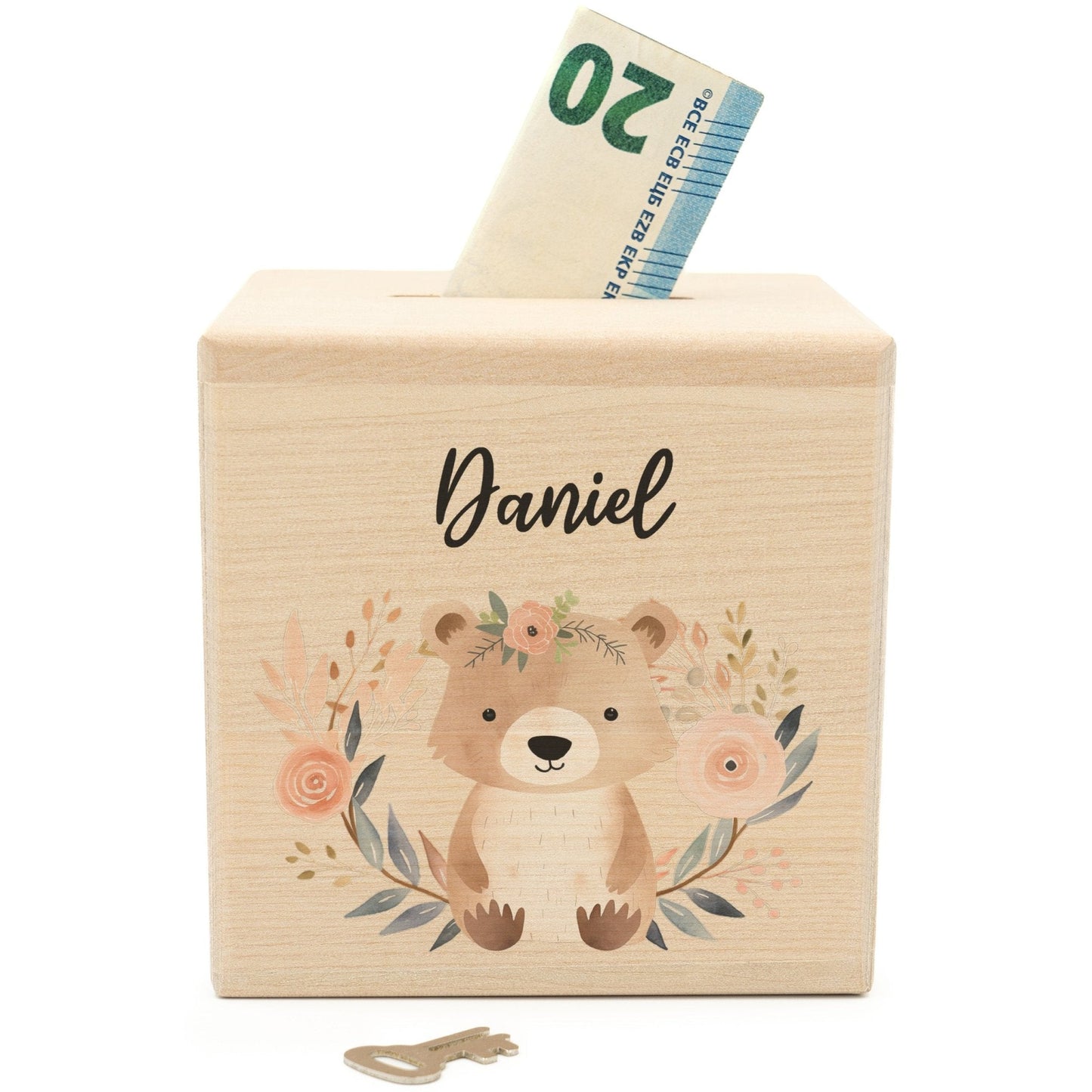Spardose Personalisiert Bärchen Blumen