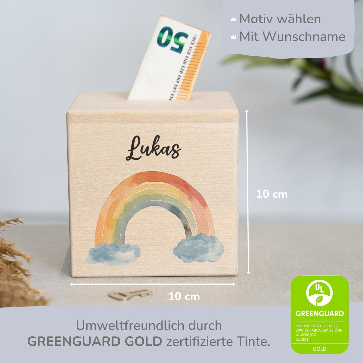 Spardose Personalisiert Regenbögen Boho