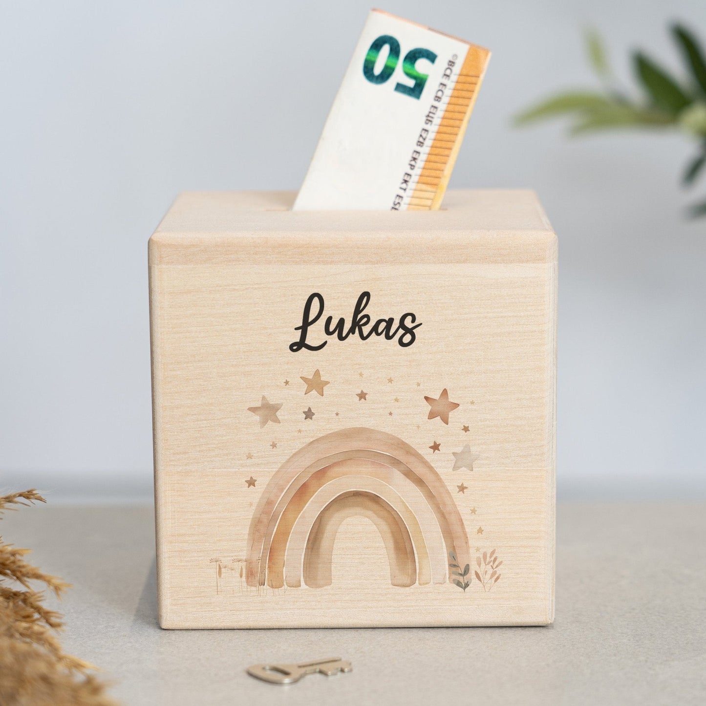 Spardose Personalisiert Regenbögen Boho