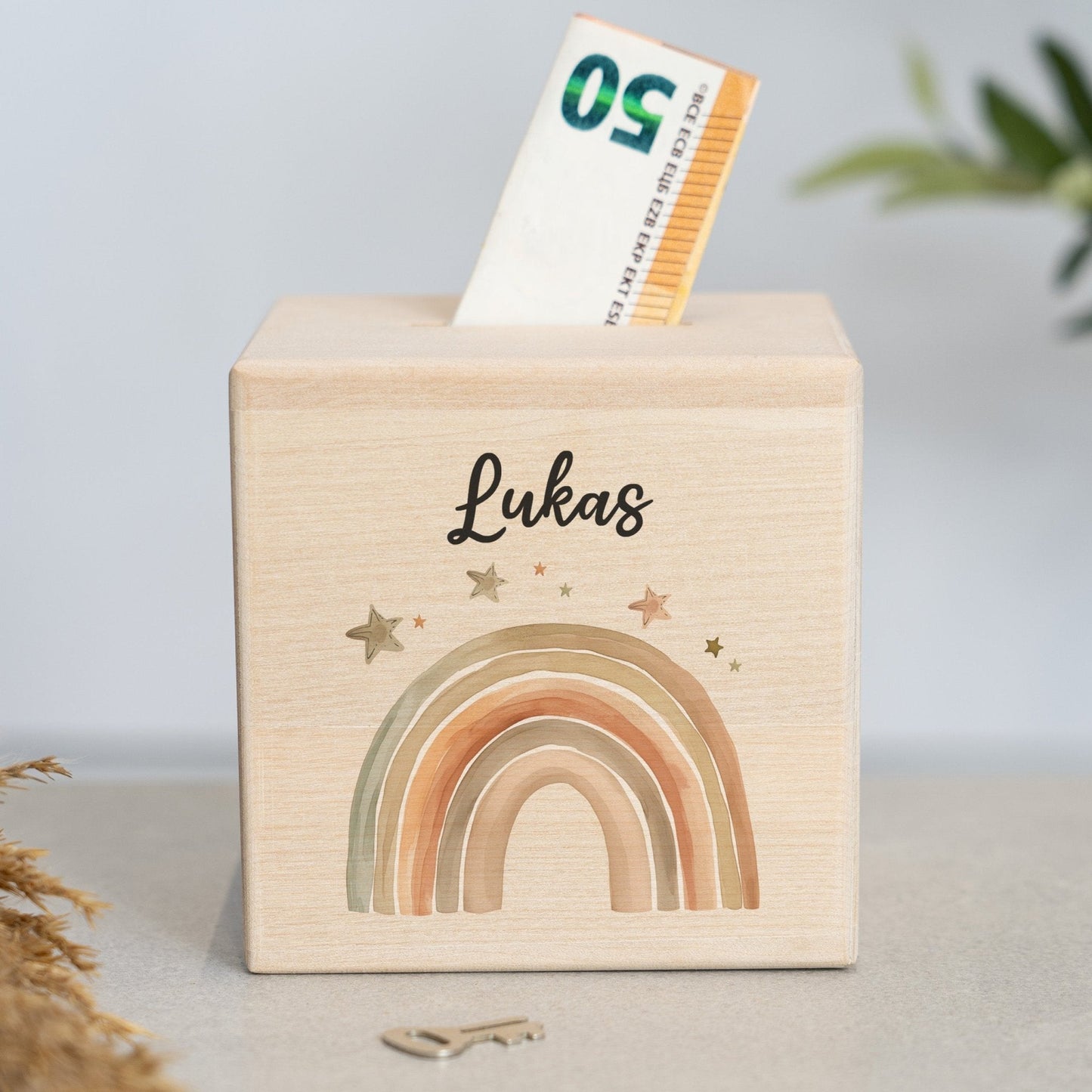 Spardose Personalisiert Regenbögen Boho