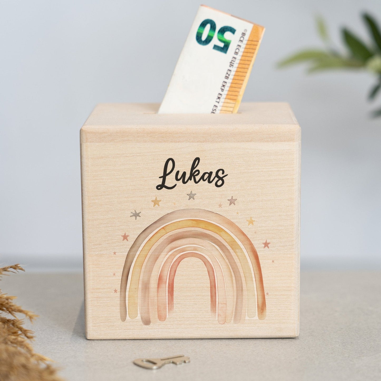 Spardose Personalisiert Regenbögen Boho