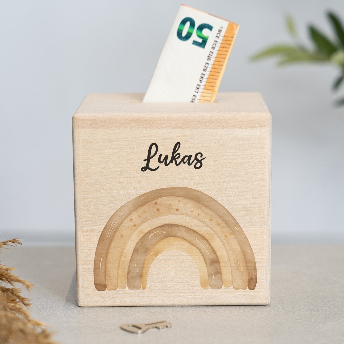 Spardose Personalisiert Regenbögen Boho
