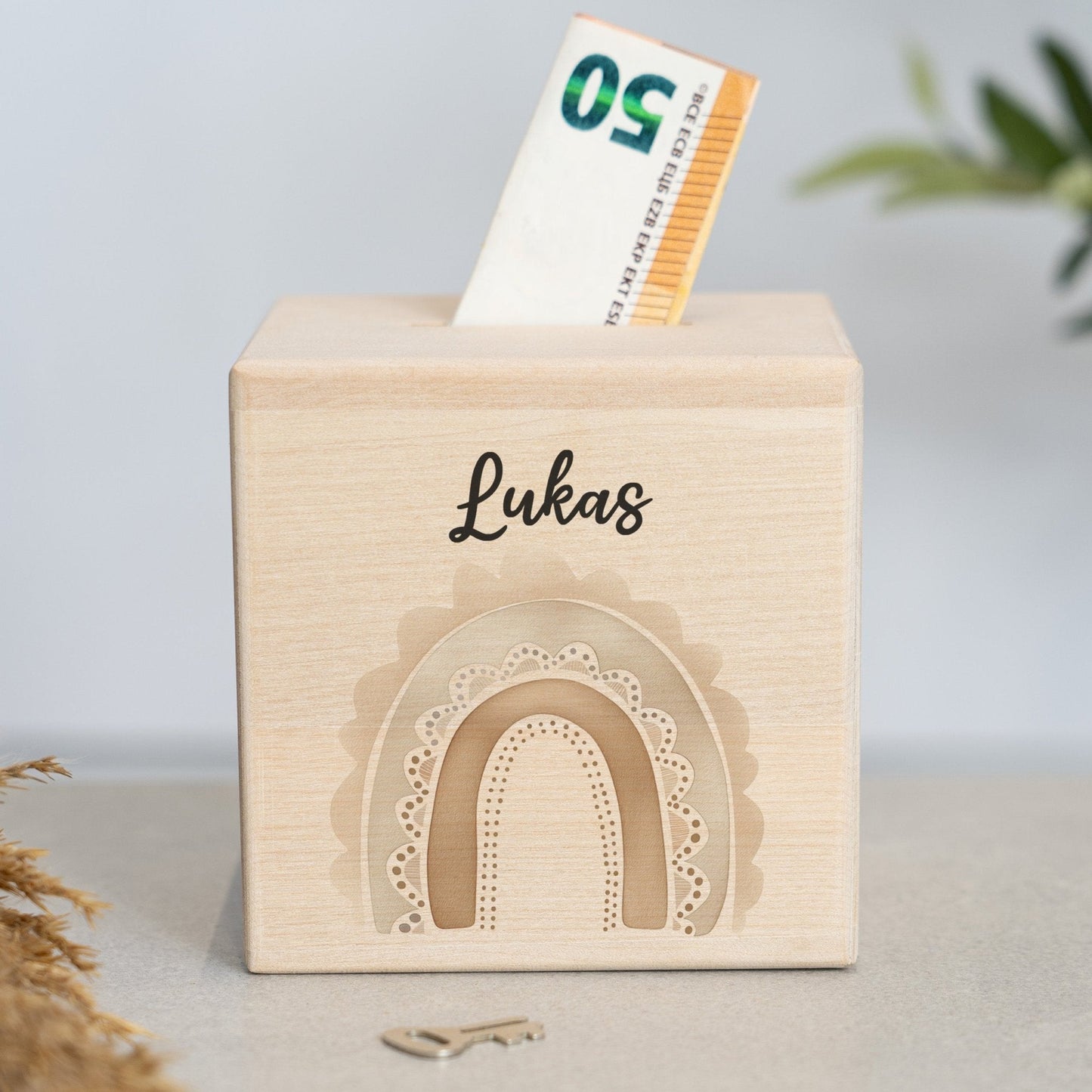 Spardose Personalisiert Regenbögen Boho