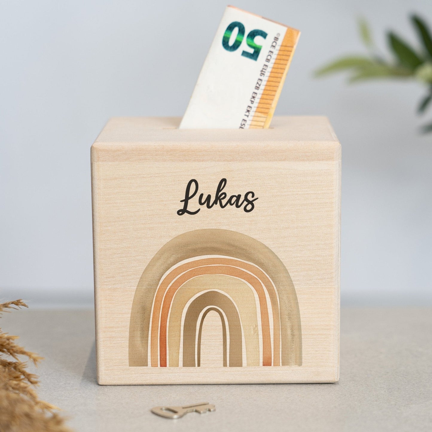 Spardose Personalisiert Regenbögen Boho