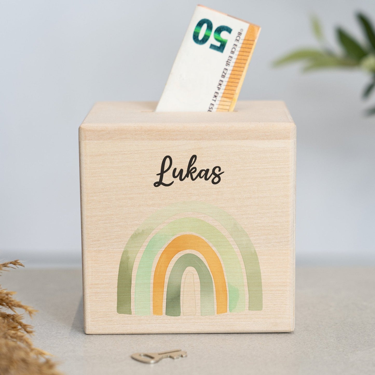 Spardose Personalisiert Regenbögen Boho