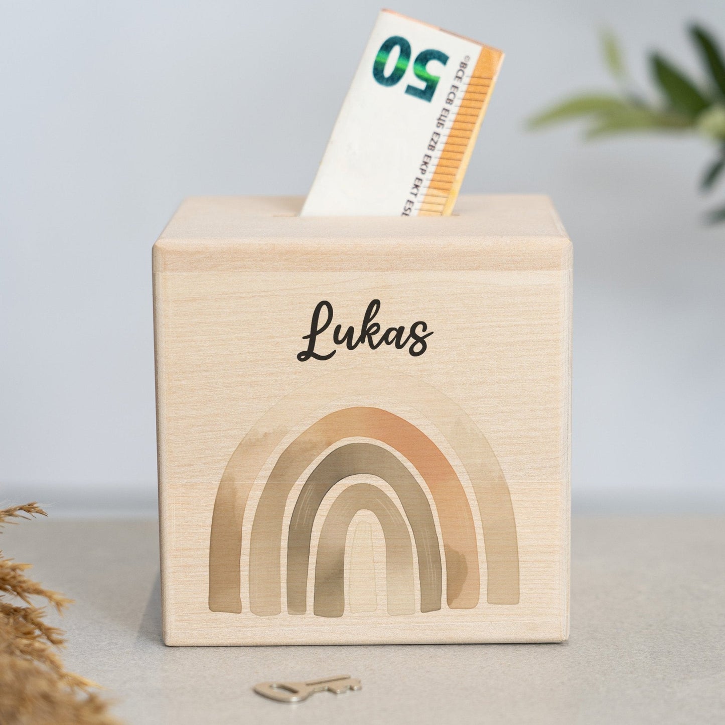 Spardose Personalisiert Regenbögen Boho