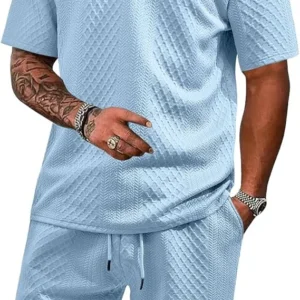 Men's 2-Piece Polo Shirt & Shorts Tracksuit Set